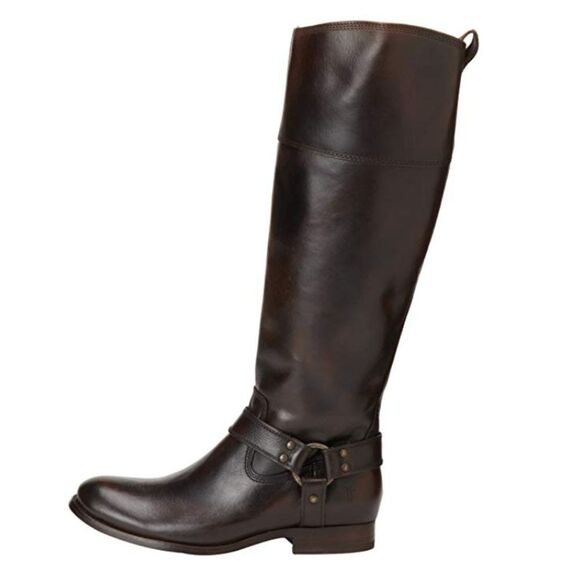 NWT FRYE Women's Brown Italian Leather Equestrian Harness Riding Boot 6 - Picture 1 of 8